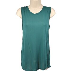 AG Adriano Goldschmied Teal Green Modal Drapey Scoop Tank Tunic S Sample NWOT